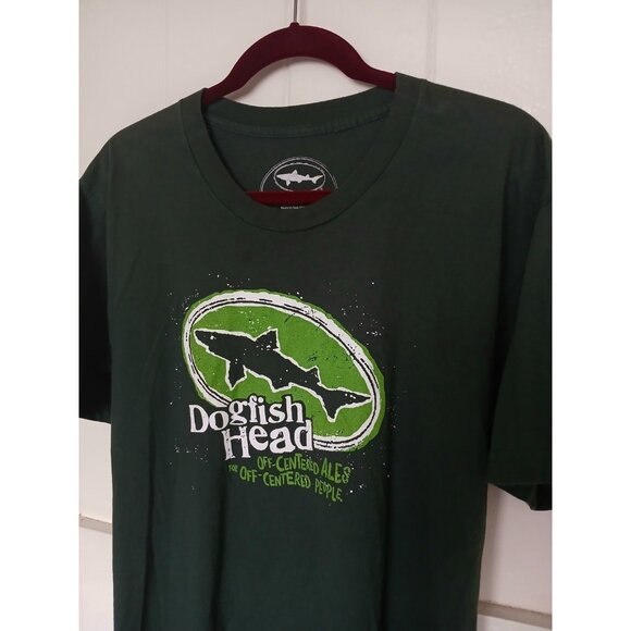 Dogfish Head Craft Beer Graphic Logo T Shirt Mens Large Green Cotton Milton - Picture 1 of 10